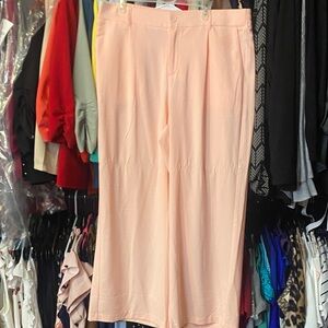 Wide Leg Women's Pants in Light Peach